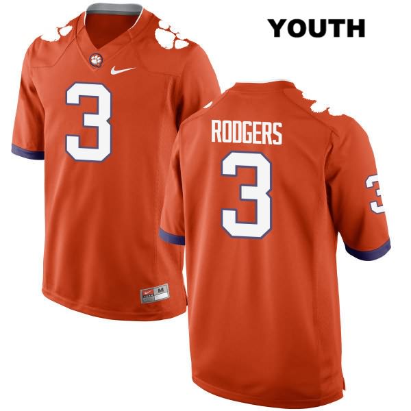 Youth Clemson Tigers #3 Amari Rodgers Stitched Orange Authentic Nike NCAA College Football Jersey BLC1546GC